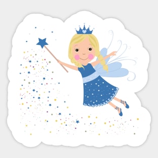 Cute fairytale blue stars shining Sticker